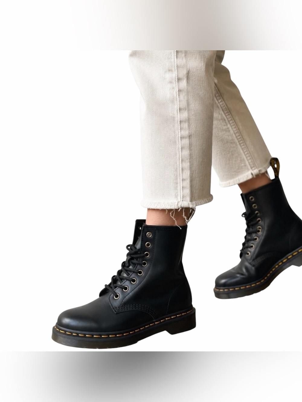 Dr. Martens Black Leather Lavala Combat Boots size 5